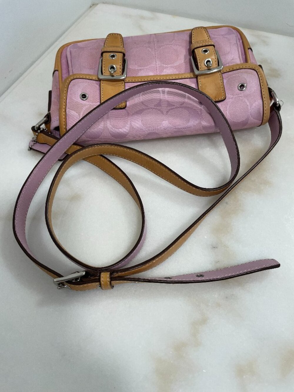 Coach Signature Mini Field Bag/Cross Body # 6844 Lt. Pink Vintage Y2K - Picture 10 of 16